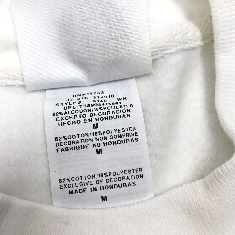 Champion Reverse Weave White Crewneck Sweatshirt Mens Medium Never Been Worn - Picture 6 of 11